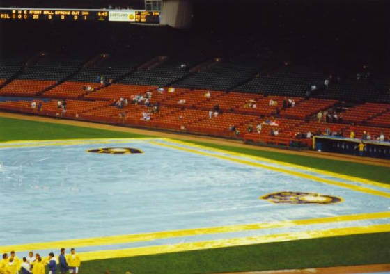 A rainy night in Milwaukee - County Stadium